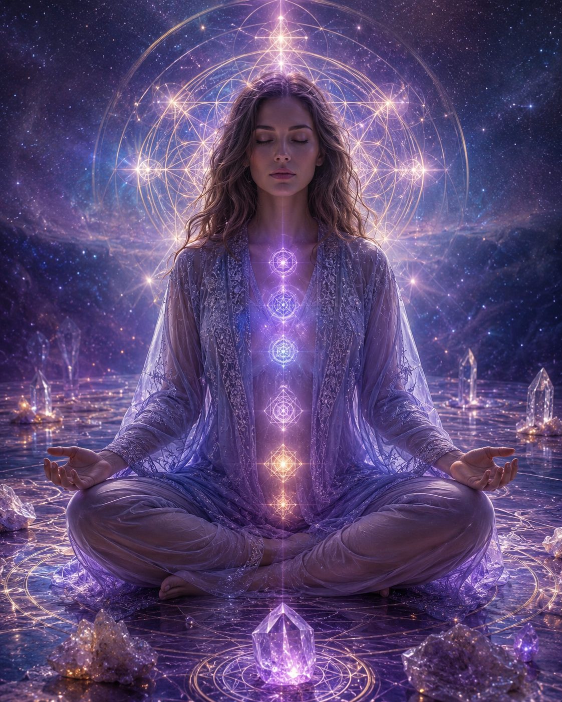 Imagem simbólica da Mesa Quântica Ascensional Arcturiana trabalhando cura multidimensional, reconexão com o Eu Superior e harmonização energética